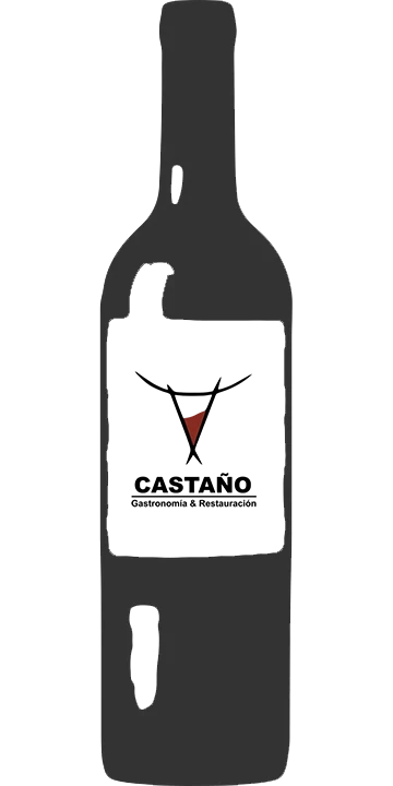 botella de vino con logo
